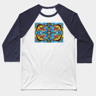 Digital Butterfly Design Baseball T-Shirt